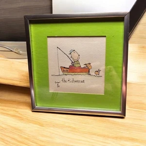 Quadro artistico William Eagan 1975 " Pescatore " Bagno o cameretta del bambino - Foto 1 di 19