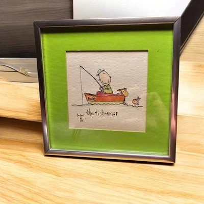 Pintura artística William Eagan 1975 "pescador" baño o habitación de bebé Foto 1 de 4