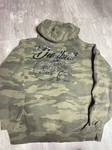 Hoodie Herren grün Camouflage Camo Fleecepullover Pullover Größe XL C-0039 - Bild 1 von 7