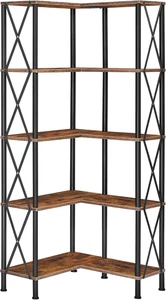 Scaffale a 5 Ripiani, Scaffale Angolare, Libreria a L, Scaffale Portaoggetti Ape - Foto 1 di 12