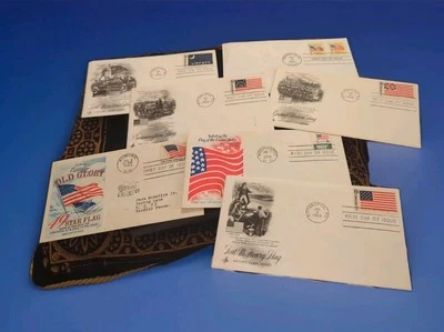 USA FLAG STAMP COVER LOT: 7 Mixed Vintage Historic American 1959- 1994 - Image 1 of 4