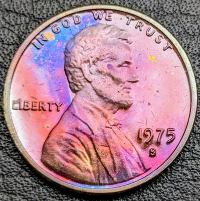 1975 S Proof Rainbow Toned Lincoln Memorial Cent Penny GORGEOUS Colors Choice 🔥 - Image 1 of 2