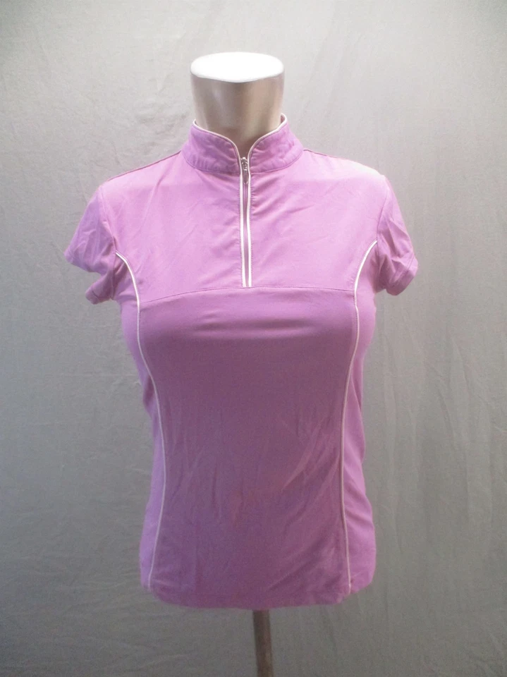Lucy Size S Womens Purple 1/4 Zip Short Sleeve Stretch Athletic Sports Top 975 - Image 1 of 4