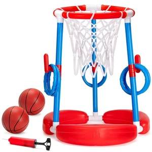 GMAOPHY Pool Basketball Hoop, 2-in-1 Poolside Floating Pool Basketball Game, ... - Picture 1 of 7