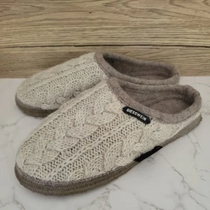 Giesswein Neudau Beige Wool Slippers Nonslip Light Flexible UK6 EU39 26.5cm Sole - Picture 1 of 14