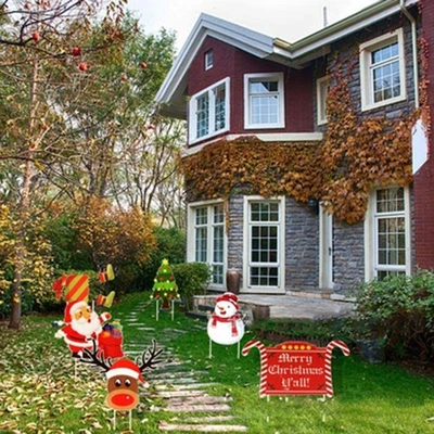 Plastic Rod Square Theme Xmas Yard Festivity To The Occasion Santa Claus - image 1 of 4