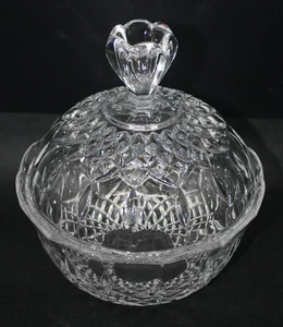 7.5" Tall Crystal Opera Candy /Snack Storage W/ Lid By Royal Crystal Rock Italy - Picture 1 of 14