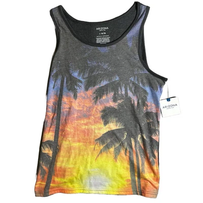 Arizona Jean Co. Camiseta sin mangas con estampado tropical talla grande (14-16) para niños Foto 1 de 4