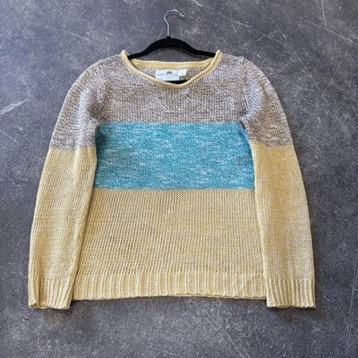 Suéter Anthropologie Giuliana Leila Mujer L Amarillo Azul Hundido Narciso Tejido Foto 1 de 4