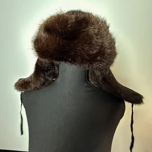 NWT Vintage USSR Rot Front Leningrad Mink Fur Ushanka Hat - Soviet Era - Picture 1 of 9