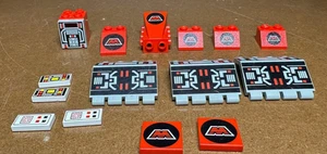 Lego vintage classic space M-Tron Printed Parts Lot Control Panels red black - Picture 1 of 12