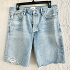 Citizen of Humanity Ambrosio High Waisted Distressed Denim Short Blue Women's 28