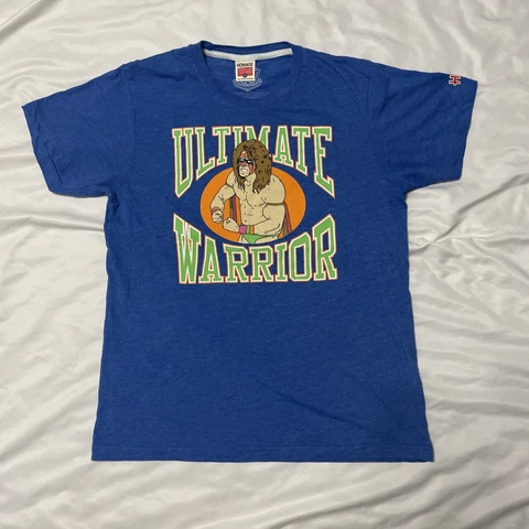 Ultimate Warrior Shirt Mens Medium Blue Short Sleeve Homage Tee WWE 0696 Cover