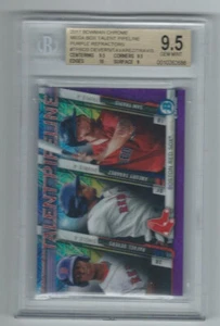 2017 Bowman Chrome Mega Box Rafael Devers A Tavarez Purple Ref Graded BGS 9.5 - Picture 1 of 4