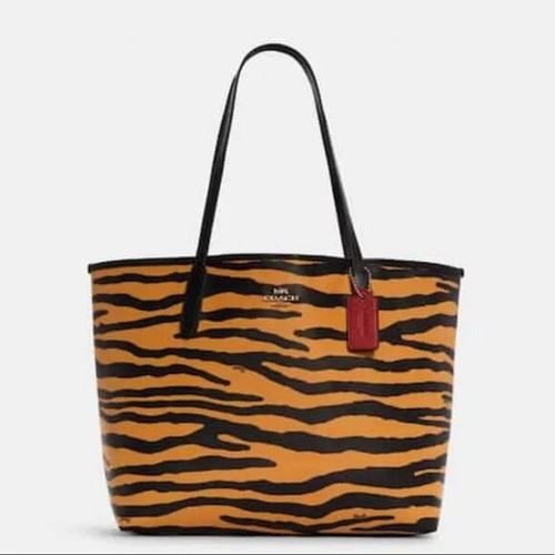 Borsa Coach Lunar Year of the Tiger Stripe Print City nuova senza etichetta spedizione prioritaria