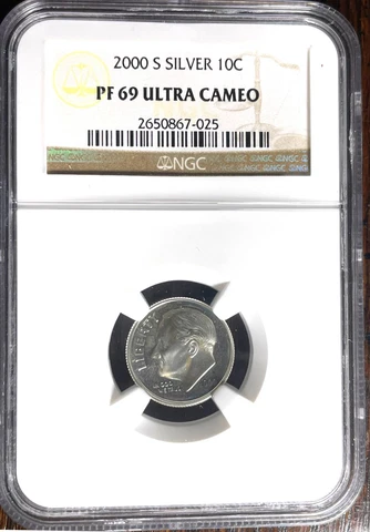 2000 S SILVER ROOSEVELT DIME 10C NGC PF69 ULTRA CAMEO Cover