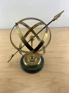 -Vintage Brass Armillary Sphere With Arrow Nautical Maritime Astrolabe Globe. - Picture 1 of 10