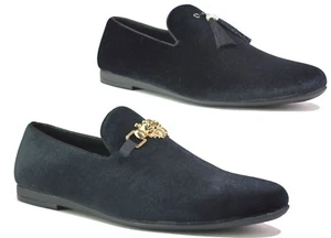 Jungen schwarz Quaste Schuhe Kinder Samt Slipper runde Spitze Hochzeit Halbschuhe Größen 13-6 - Bild 1 von 13