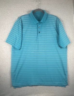 Jack Nicklaus Shirt Mens L Blue Green black Feeder Stripe  button up Polo Golf - Image 1 of 4