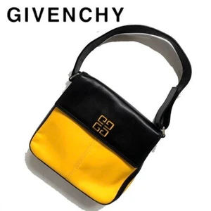 Givenchy Shoulder Bag Leather Designer Handbag used black yellow - Picture 1 of 10