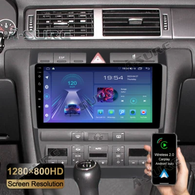 2+32G Android 14 Autoradio Navi Carplay für Audi A6 S6 RS6 MK2 1997–2004 1 Din - Bild 1 von 4