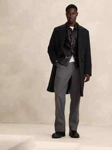 Banana Republic L Sendero Wollmantel Mantel Large schwarz #810983 NEU - Bild 1 von 6