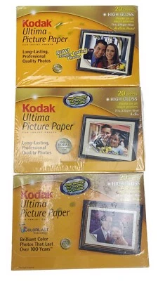 Kodak Ultima Picture Paper for Inkjet Prints Photos Pics High Gloss 3 Packs - Image 1 of 4