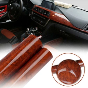 Glossy Wood Grain Vinyl Film Waterproof SUV Car Wrap Sticker Decal Film Sheet - Picture 1 of 12