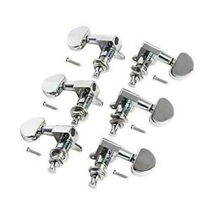 Chrome Grover-Style Tuners / Machine Heads / Tuning Pegs / 3 a side