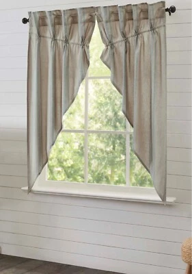 Nuevo SACO DE GRANO A RAYAS AZUL AVENA BOTINES PRADERA Panel Cortinas 63" Foto 1 de 2