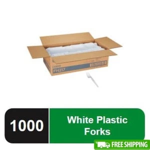 Heavyweight Disposable Plastic Forks Ideal Office Parties & Luncheons 1000 Count - Picture 1 of 6