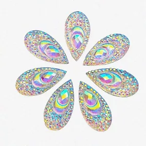 SparkleDrops: przezroczyste fasetowane cyrkonie do dekoracji sukienki - 100 pac - Zdjęcie 1 z 5