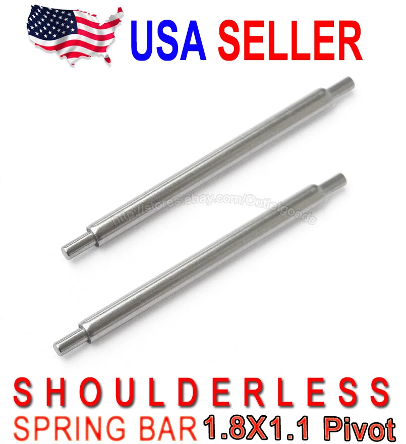 20mm 22m 24mm Single Shoulder 1.8 x 1.1 Tip Spring Bars for Seiko Diver Watches - Image 1 of 1