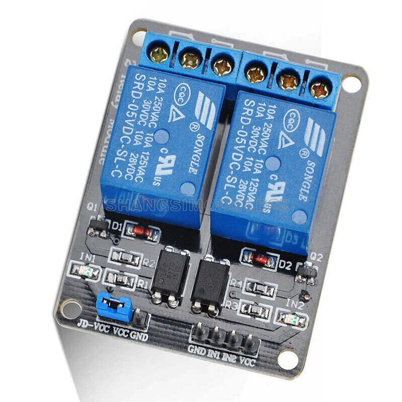 5V Two 2 Channel Relay Module With optocoupler For PIC AVR DSP ARM Arduino NEW - Bild 1 von 1