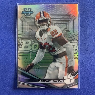 2022 Bowman’s Best University Football Trenton Simpson Clemson Refractor - Image 1 of 2