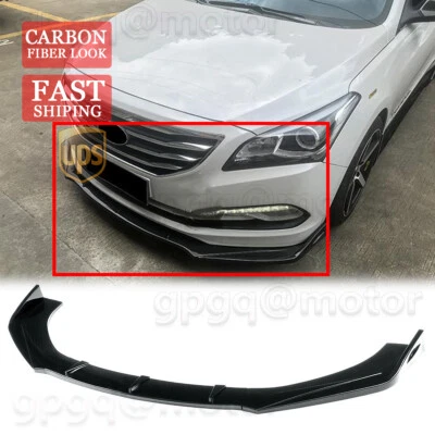 For Hyundai Sonata 2015-2017 Carbon Fiber Front Bumper Lip Spoiler Chin Splitter - Image 1 of 4