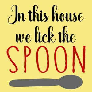 In dieser Küche lecken wir den Löffel WIEDERVERWENDBARE SCHABLONE 10202 U 12"x12" - Bild 1 von 3