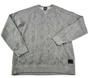 Nike SB Skateboard Sweatshirt Herren L grau Holzmaserung Pullover Crewneck Y2K - Bild 1 von 11