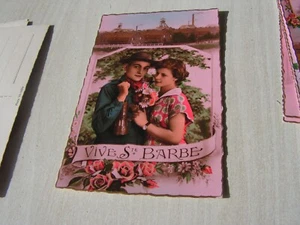 carte postale  pompier vive la st barbe  vers 1900 serie ra - Imagen 1 de 2
