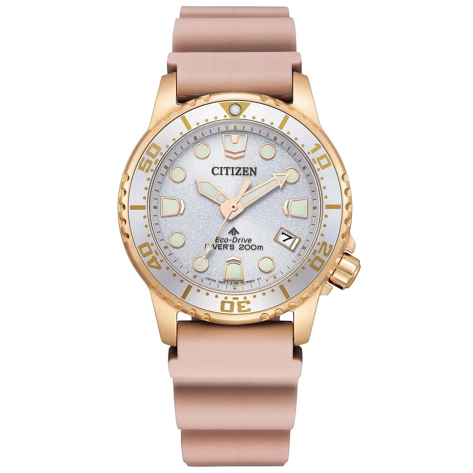 CITIZEN PROMASTER MARINE EO2023-00A EcoDrive Silver Pink Beige Analog