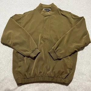 Footjoy Jacket Men Large Brown 1/2 Zip Long Sleeve Golf Rain Outdoor Band Collar - Picture 1 of 14