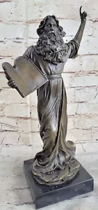 Echte Bronze Moses hält die zehn Gebote Statue Skulptur Figur Deal - Bild 1 von 10