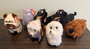 Lotto peluche Secret Life Of Pets Ty Mel Duke, Gidget, Buddy Chloe lotto 6 Beanie - Foto 1 di 9