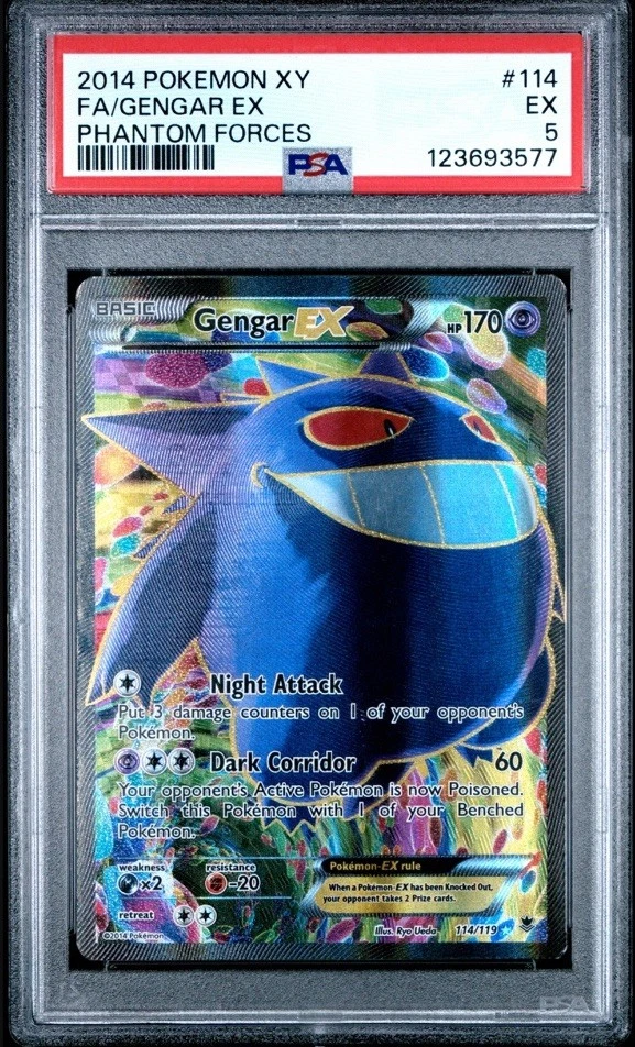 2014 Pokemon XY Full Art Gengar Ex Phantom Forces PSA 5 - Image 1 of 2
