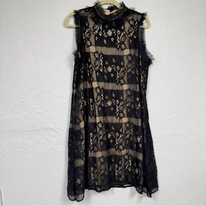 Max Studio schwarz Spitze Etui Minikleid Damen M Party formell klassisch ärmellos - Bild 1 von 11