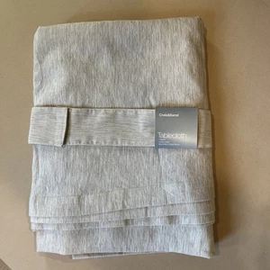 Crate & Barrel Rectangle 60x108 Tablecloth Linden Ecru beige 60% cotton with tag - Picture 1 of 3