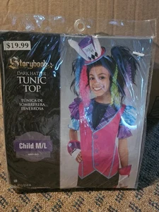 Top tunica cappellaio matto scuro libro di fiabe taglia bambina M/L costume Halloween - Foto 1 di 1