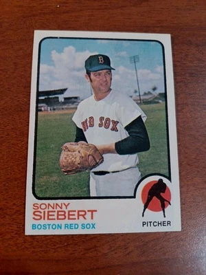 SONNY SIEBERT 1973 Topps # 14 Baseball card BOSTON RED SOX 73 POOR - Image 1 of 3