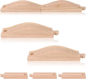 5 Pcs Wood Train Track Expansion Set Straight Wooden Expansion... - Picture 1 of 7