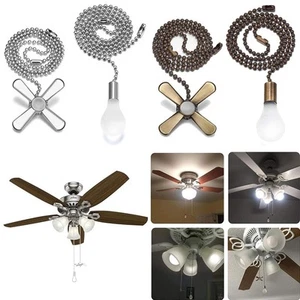 2x Light Socket Beaded Ball Pull Chain Ceiling Lamp Fan Canopy Switch Kit Decor - Picture 1 of 48